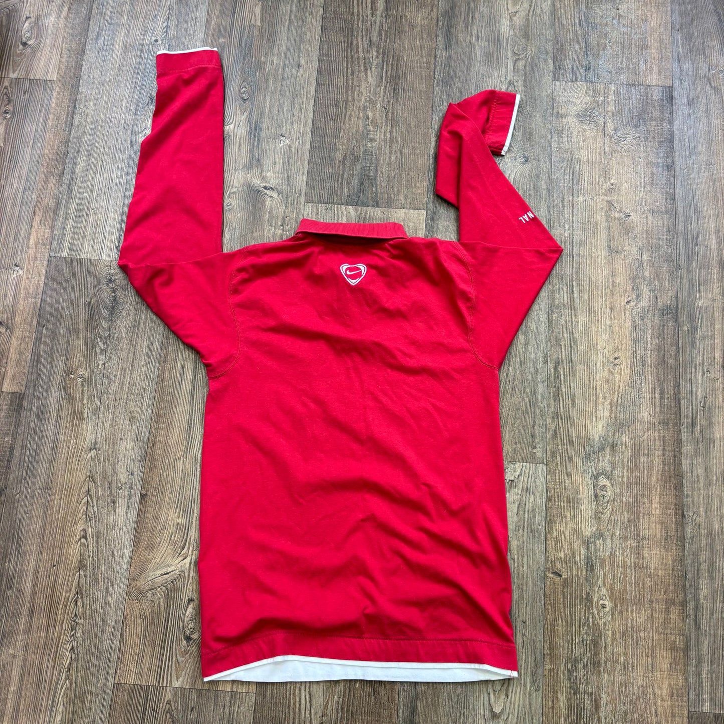 Vintage Nike arsenal long sleeve polo shirt red (S)