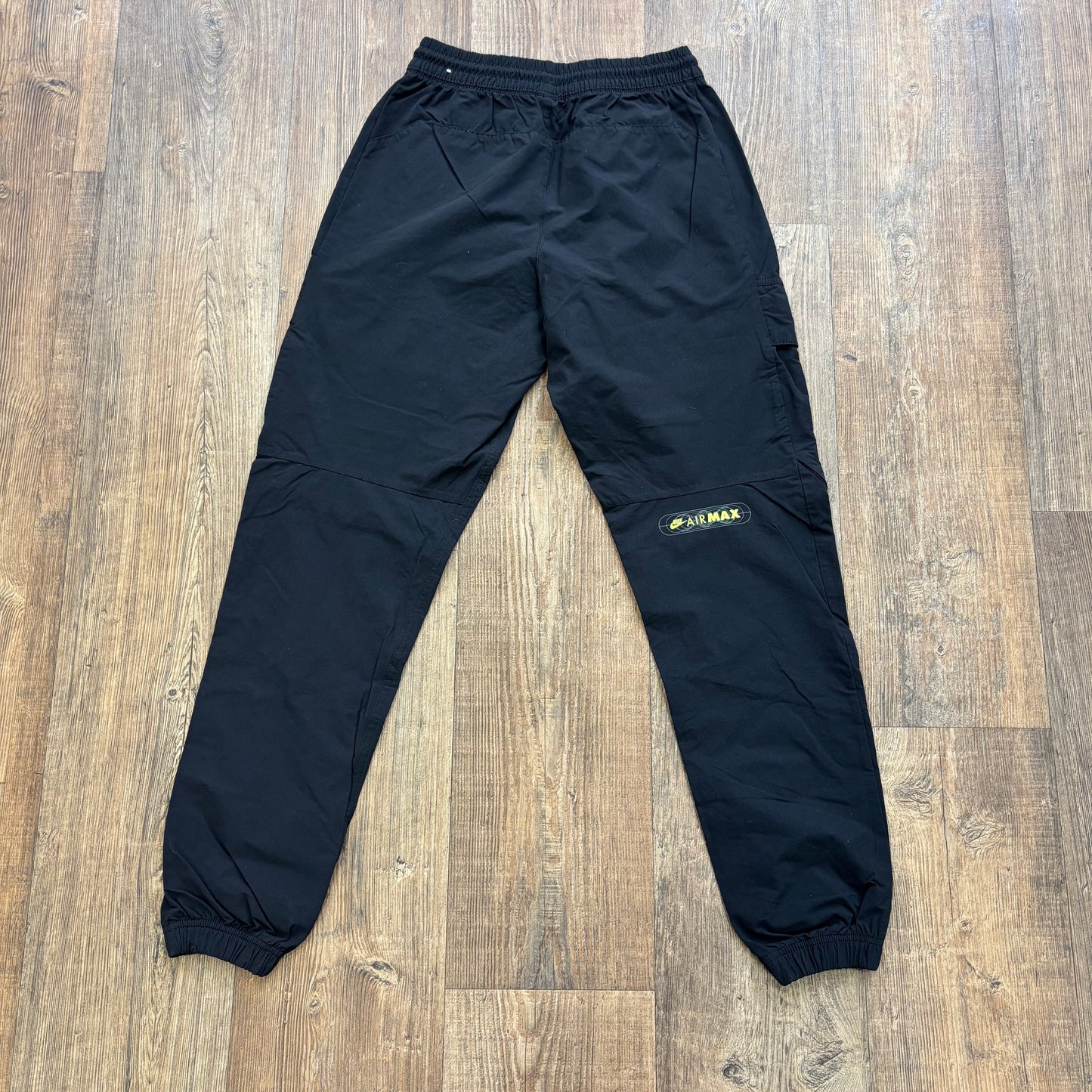 Nike air max neon woven tracksuit bottoms black (S)