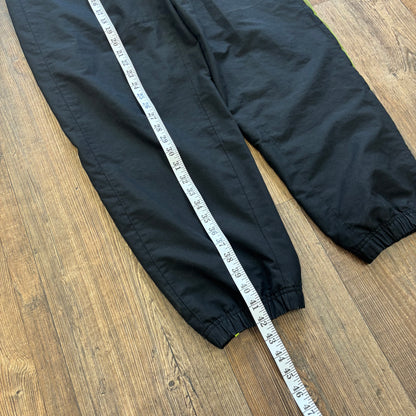Nike spell out tracksuit bottoms black and neon (L)
