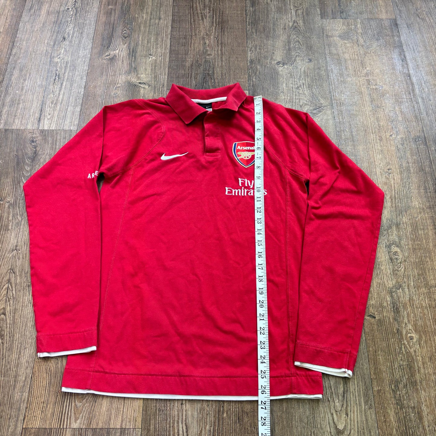 Vintage Nike arsenal long sleeve polo shirt red (S)