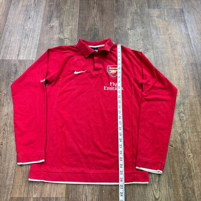 Vintage Nike arsenal long sleeve polo shirt red (S)